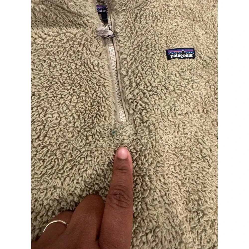 Patagonia Kids Los Gatos 1/4 Zip Fleece Pullover Tan Khaki Size‎ Large 12